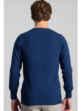 Tudors Slim Fit Narrow Cut Crew Neck Honeycomb Patterned Men's Sweater  - Image 4
