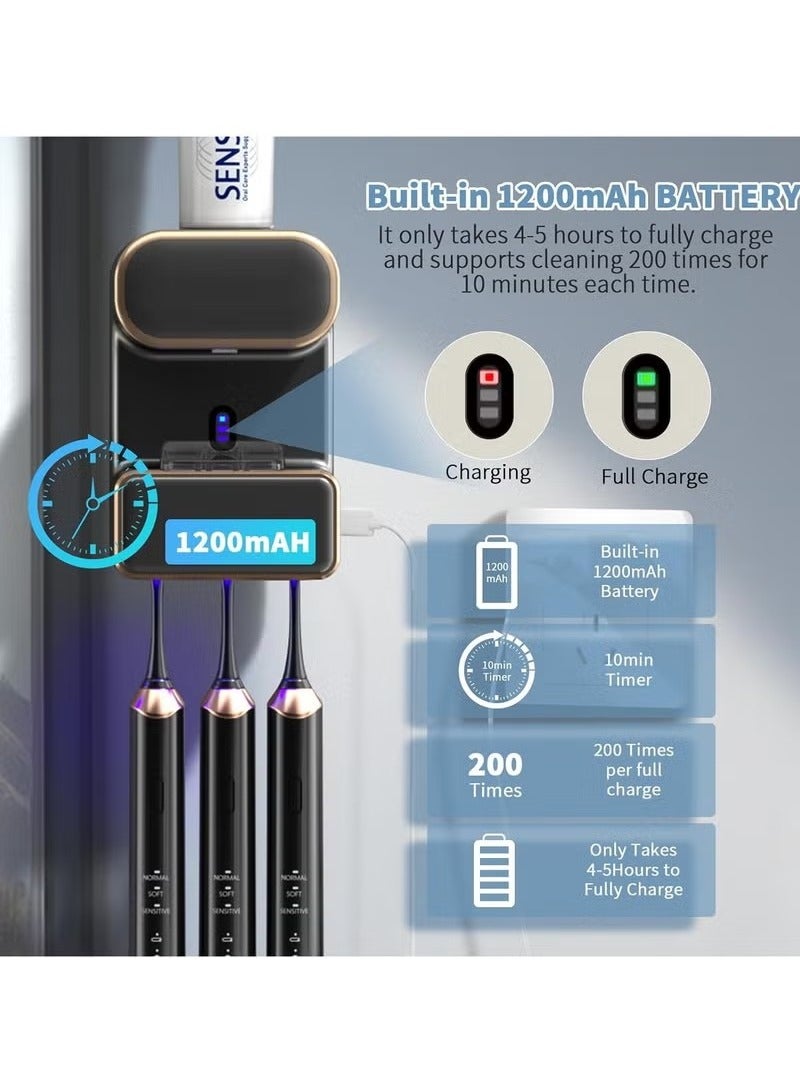 Beauenty Automatic Electric Toothpaste Dispenser, Adult Home Automatic Sensor Toothpaste Dispenser, Toothbrush Sterilizer Holder, Bathroom Wall Mount Toothpaste Pump - Image 4