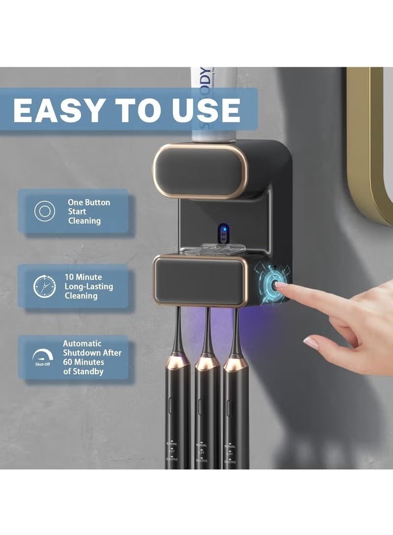 Beauenty Automatic Electric Toothpaste Dispenser, Adult Home Automatic Sensor Toothpaste Dispenser, Toothbrush Sterilizer Holder, Bathroom Wall Mount Toothpaste Pump - Image 5