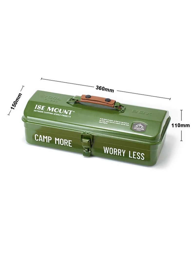 Outdoor Tool Storage Box Portable Storage Box Camping Picnic Metal Tool Storage Box with Handle Tool Storage Box