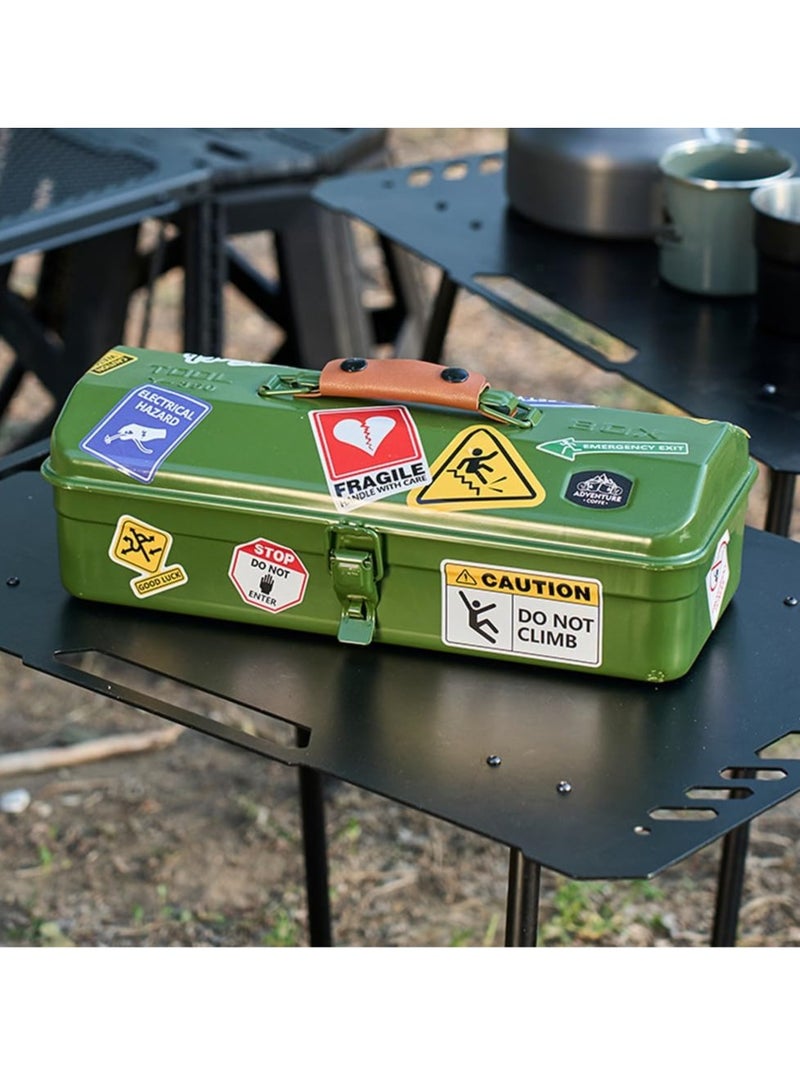 Outdoor Tool Storage Box Portable Storage Box Camping Picnic Metal Tool Storage Box with Handle Tool Storage Box