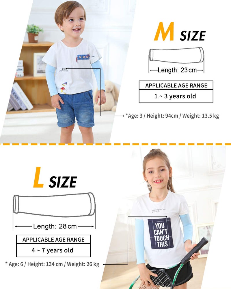 Newbyinn Arm Sleeves for Kids, Toddlers 1 Pair/ 3 Pairs, Warmer Gloves UPF 50 UV Sun Protection Sleeves to Cover Arms - Image 3