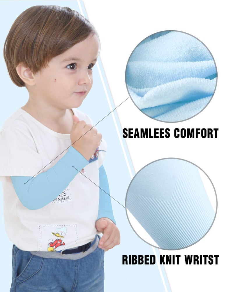 Newbyinn Arm Sleeves for Kids, Toddlers 1 Pair/ 3 Pairs, Warmer Gloves UPF 50 UV Sun Protection Sleeves to Cover Arms - Image 5