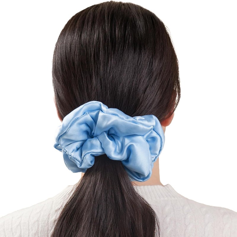 LILYSILK Oversized Mulberry Silk Scrunchies  Jumbo Silk Filled Hair Ties for Sleeping  Ponytails