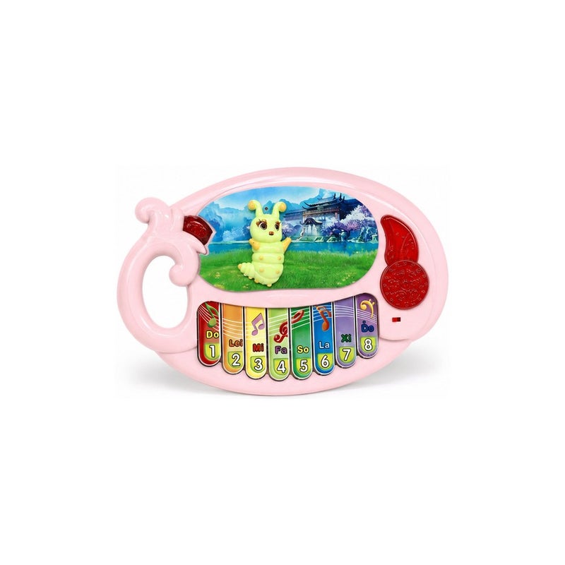 Music & Play | Magic Music Electronic Organ Toy for Toddlers, Pink Piano Keyboard with Caterpillar Theme - Image 1