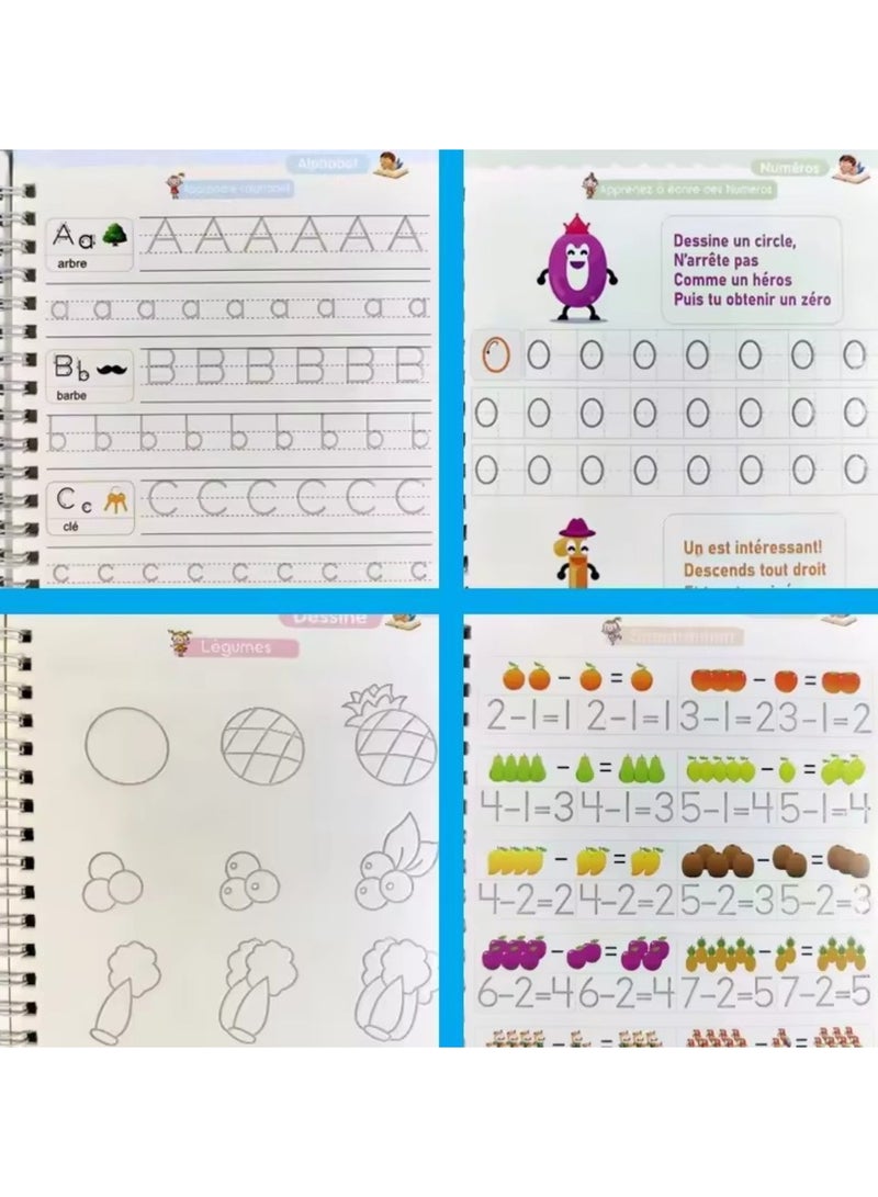 Generic 4-piece children's magic copybook set, with easy to grip pen and pen core, reusable handwriting practice kit.  - Image 3