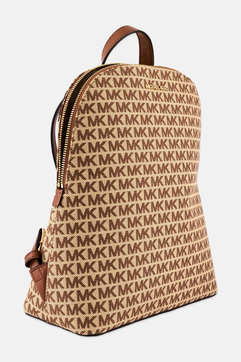 Michael Kors Women Monogram Backpack 31 H x 24 L x 11,5 W cm, Black/Brown  - Image 4