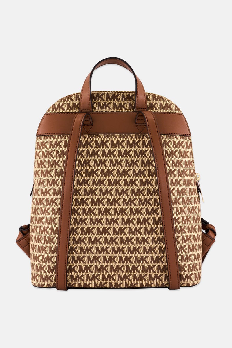 Michael Kors Women Monogram Backpack 31 H x 24 L x 11,5 W cm, Black/Brown  - Image 3