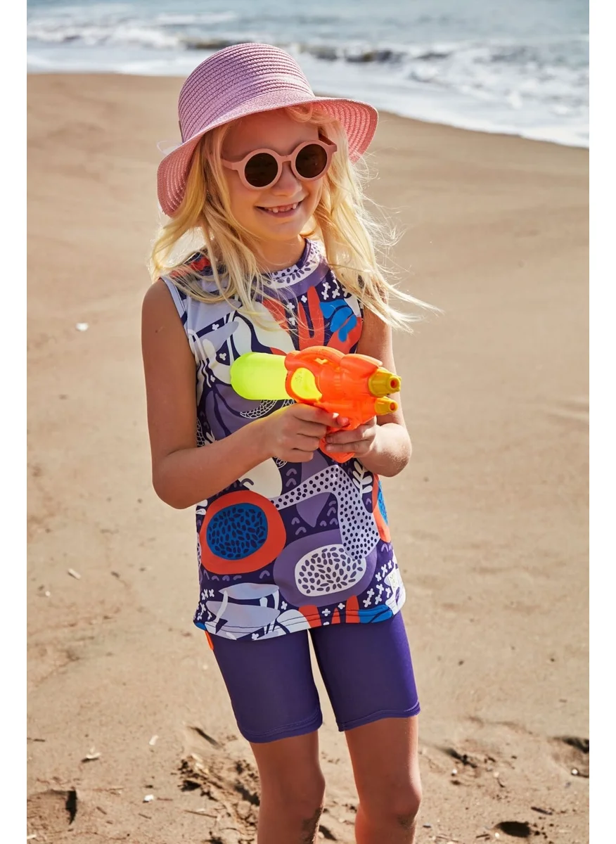 مارينا Lycra Colorful Girl's Swimsuit K2407