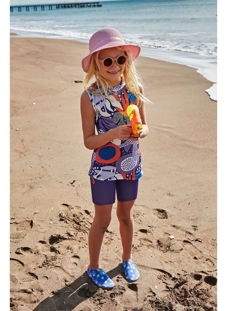 مارينا Lycra Colorful Girl's Swimsuit K2407