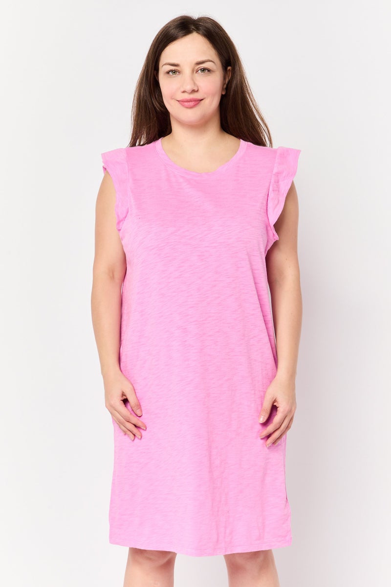 GAP Women Plain Mini Dress, Pink - Image 1