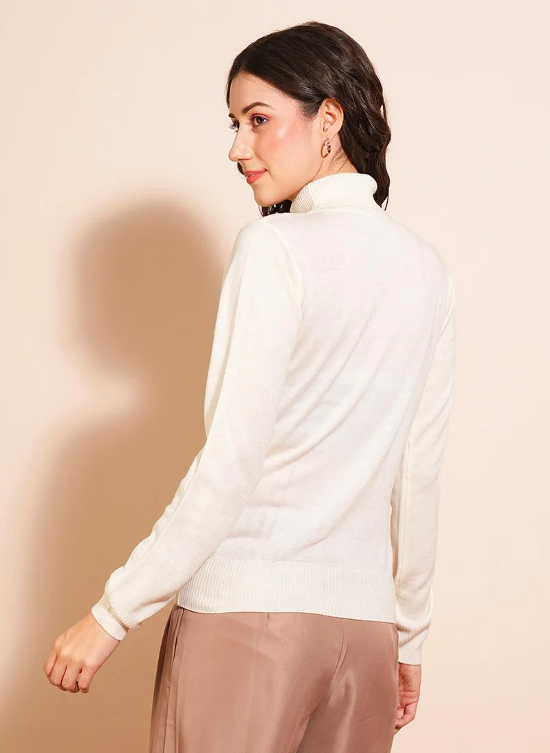 جلو باص بلوفر نسائي بياقة سلحفاة من جلوبس