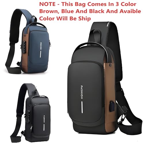 XIKKART Unisex Backpack, PU Leather Bag, Anti-Theft Sling Backpack with USB Charging Port, Single Shoulder Bag, Crossbody Chest Bag for Men, Women, Waterproof, Travel Shoulder Sling Bags (Multicolor) - Image 2