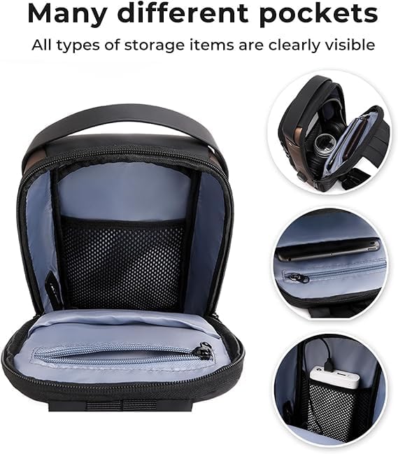 XIKKART Unisex Backpack, PU Leather Bag, Anti-Theft Sling Backpack with USB Charging Port, Single Shoulder Bag, Crossbody Chest Bag for Men, Women, Waterproof, Travel Shoulder Sling Bags (Multicolor) - Image 5