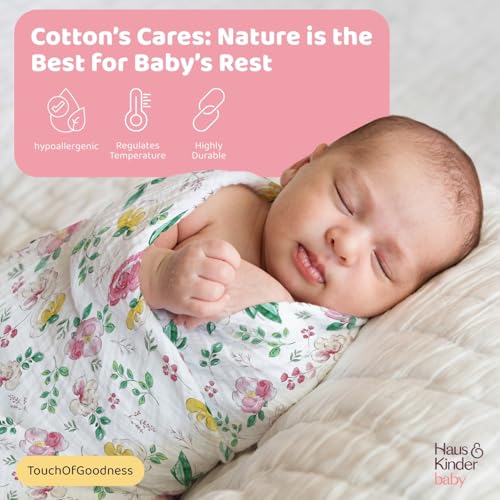 haus & kinder 100% Cotton Muslin Swaddle Wrap for New Born Baby | Pack of 3 (100×100 cm) | Baby Blanket & Swaddles for Newborn | Nature Nexus Collection - Image 3