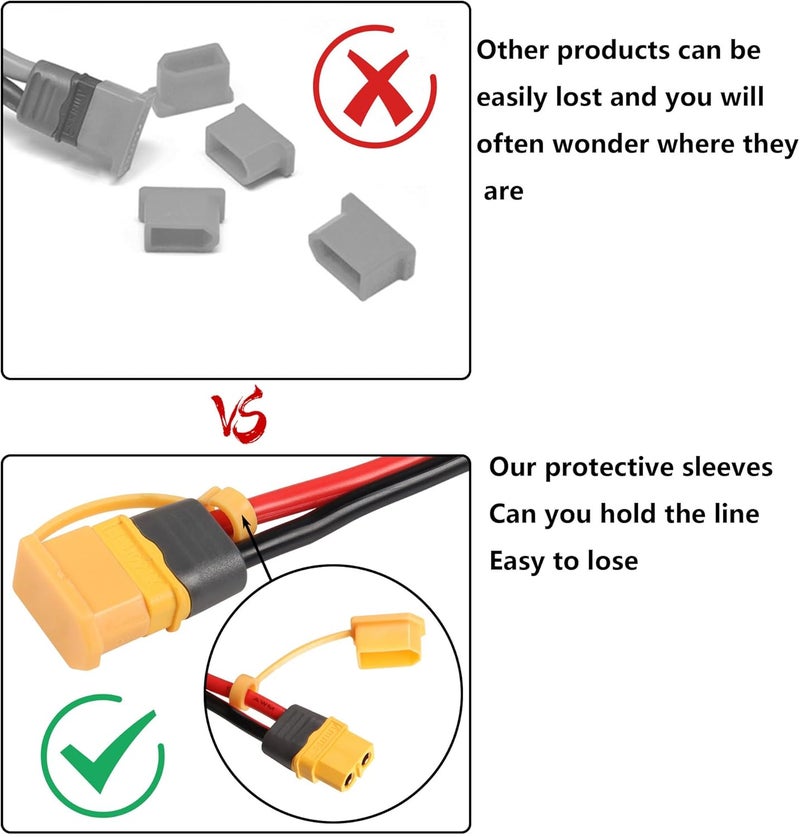 CERRXIAN CERRXIAN 20PCS XT60 Plug Protector Cover Caps XT60 Plug Connector Dust Lost Protector Shell Insulated Stopper for RC Lipo Battery DustProof MoistureProof Caps  - Image 5