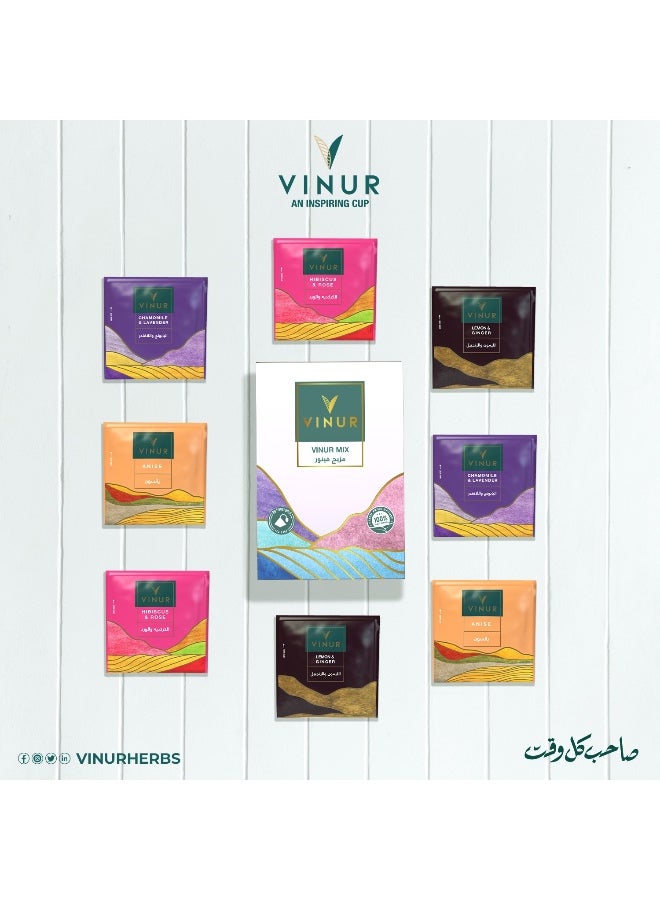 VINUR VINUR Organic Herbal Tea Mix – 20 Assorted Pyramidal Tea Bags - Image 5