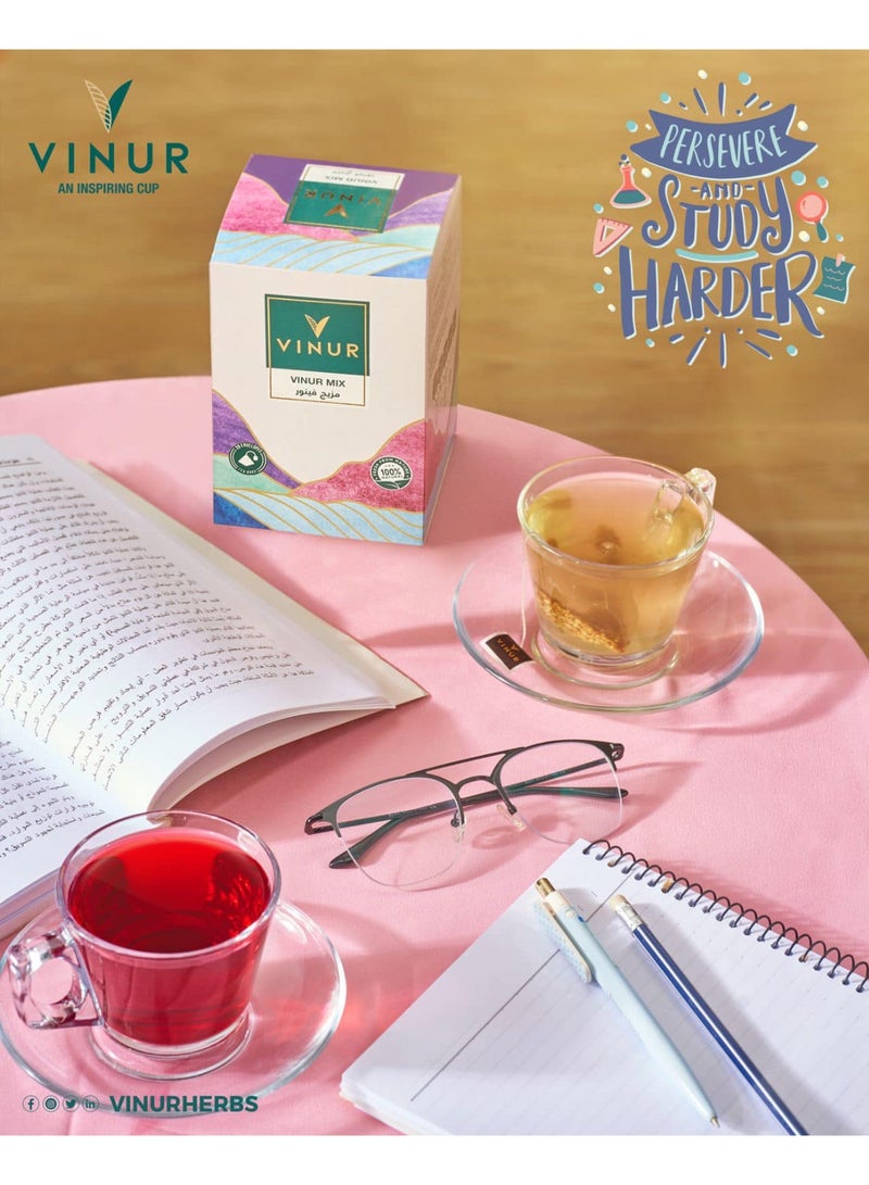 VINUR VINUR Organic Herbal Tea Mix – 20 Assorted Pyramidal Tea Bags - Image 3