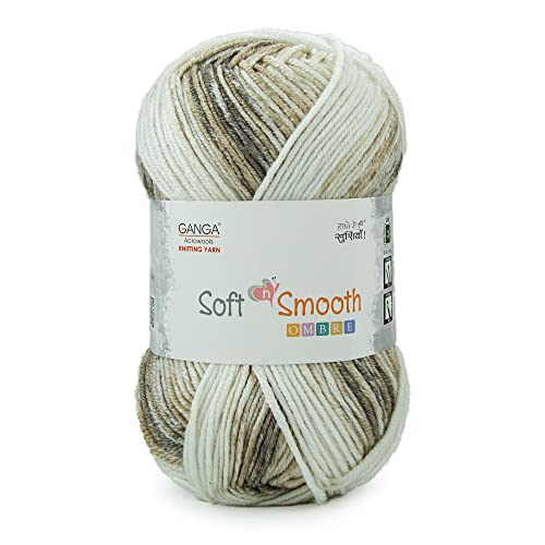 Ganga Acrowools Wool Soft N Smooth Ombre Intelligent Dk Weight Yarn with Super Soft&Smooth Texture,Comes with an Ombre Effect for Your Projects. Shade No-Sso001, Multicolor, 100 Gram - Image 1
