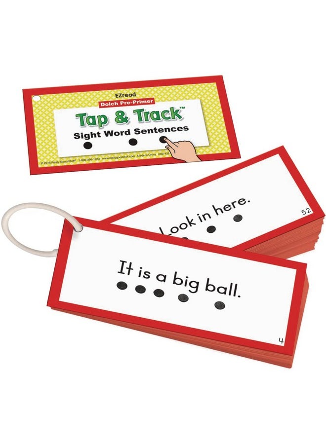 Really Good Stuff Ezread Dolch Pre-Primer Tap & Track™ Sight Word Sentences | Ages 5-7, Kindergarten And Up, Phonics Activity, Reading Game, Flash Cards, Learning  - Image 1
