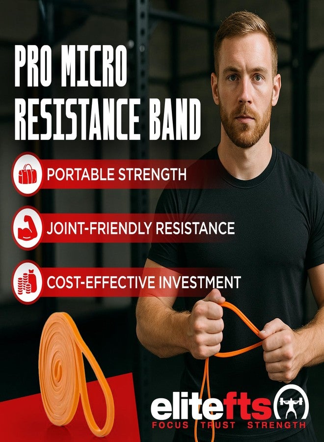EliteFTS Pro Resistance Band - Boost Core Stability and Flexibility with This Portable, Joint-Friendly Tool - 41" Long (PRO Micro Resistance Band, Orange) (Single) - Image 2