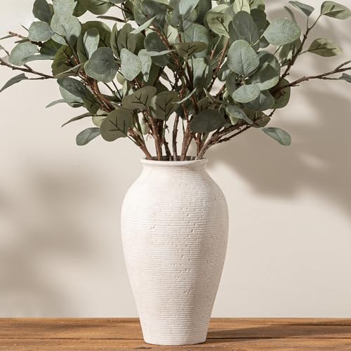 Vanselia Ceramic Flower Vase Home Decor Large Tall Farmhouse Table Vases Rustic Vintage Living Room Kitchen Bedroom Decorations for House Book Shelf Office Coffee Desk Dining Fireplace 12 Rustic - Image 1