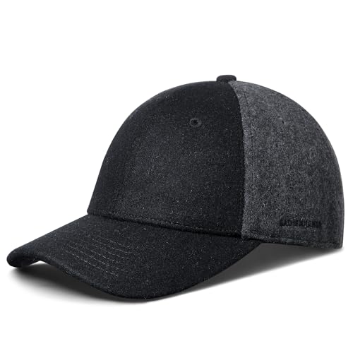 GADIEMKENSD Winter Baseball Caps Wool Dad Hat Warm Trucker Hats Work Cap Workout Thick for Mens Womens Black Grey - Image 1
