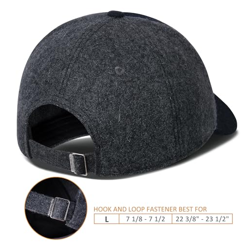 GADIEMKENSD Winter Baseball Caps Wool Dad Hat Warm Trucker Hats Work Cap Workout Thick for Mens Womens Black Grey - Image 3