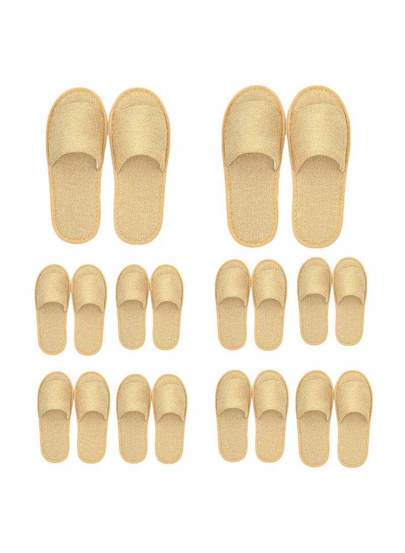Y&D Spa Slippers Open Toe Slippers, Washable, Disposable, Fluffy Guests for Home, Hotel Use, Spa, Party Guest, and Travel, Fits Most Men Women, 10 Pairs  - Image 1