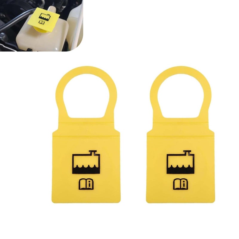 winterrock 2PCS Engine Coolant Reservoir Caps Yellow Engine Overflow Coolant Reservoir Cap Replacement OEM 55111074AA 52079331 Compatible with DodgeJeepRam - Image 3
