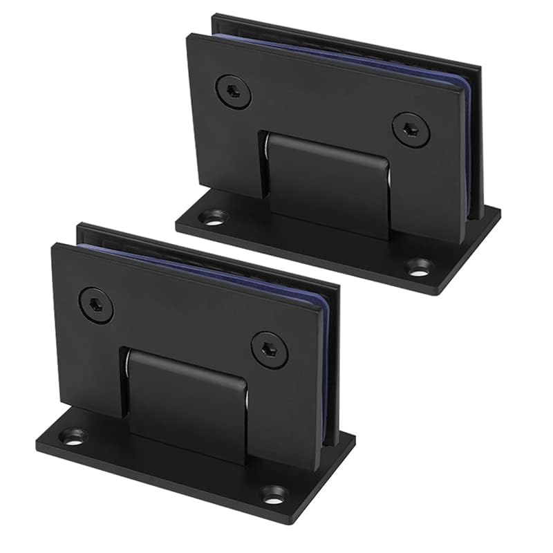 WANLIAN 90 Degree Heavy Duty Bathroom Clamp, Glass Shower Doors Hinge,Stainless Steel Glass Door Hinge Square Two-Way Fixed Glass Door Hinge Clamp Cupboard Showcase Cabinet Clip 1 Pair Black - Image 2