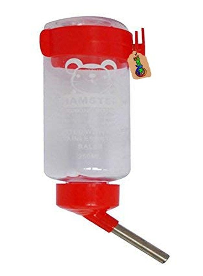 DreamAuro Leak Proof Cage Attachment Water Bottle Cum Feeder for Hamster, Guinea Pig, Rabbit, Puppy, Cat, Kitten, Dwarf, Gerbil, Mice and Ferret (125 ml, Red) - Image 1