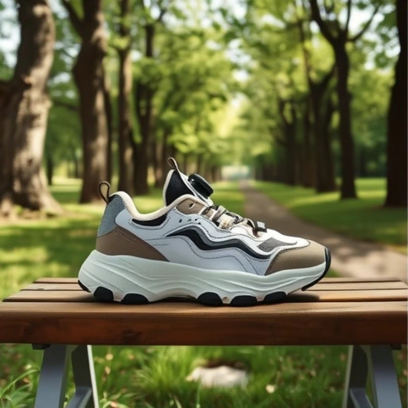 Children'S Sneaker 2024 Leather Two Cotton Swivel Button Boys Sneaker Children Casual Shoes Running Shoes - Image 2