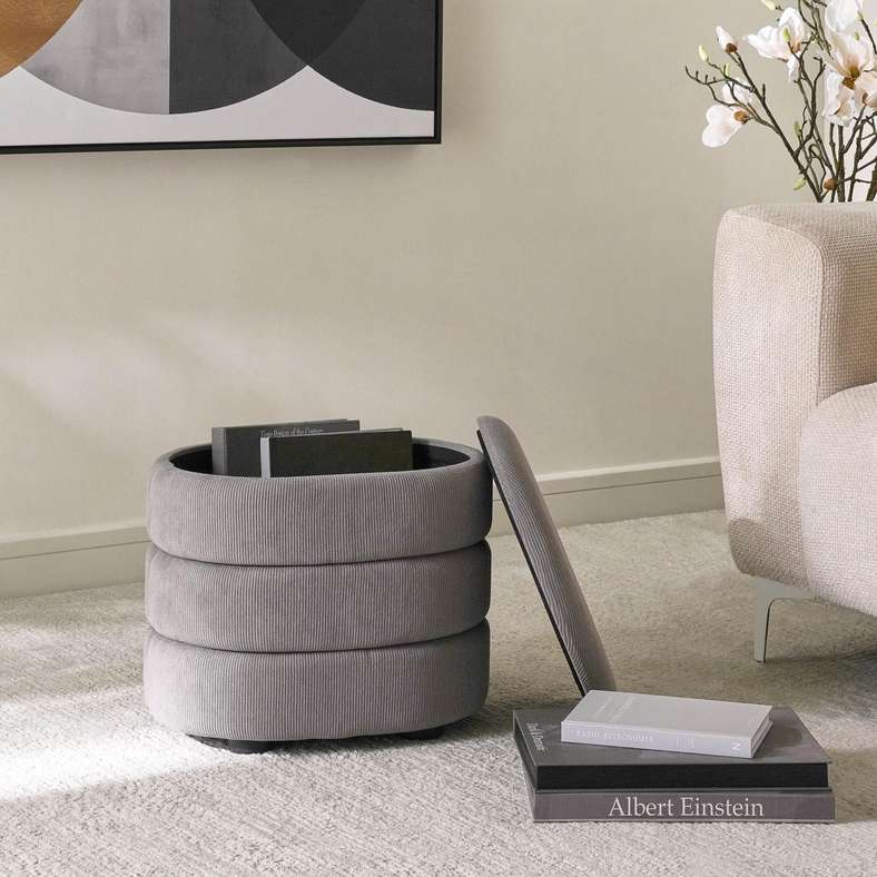 Pan Home Dalton Pouf - Grey