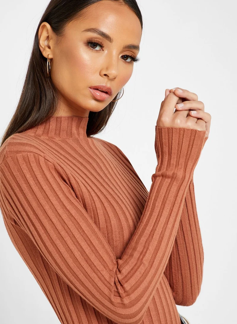 FOREVER 21 Mock Neck Ribbed Body