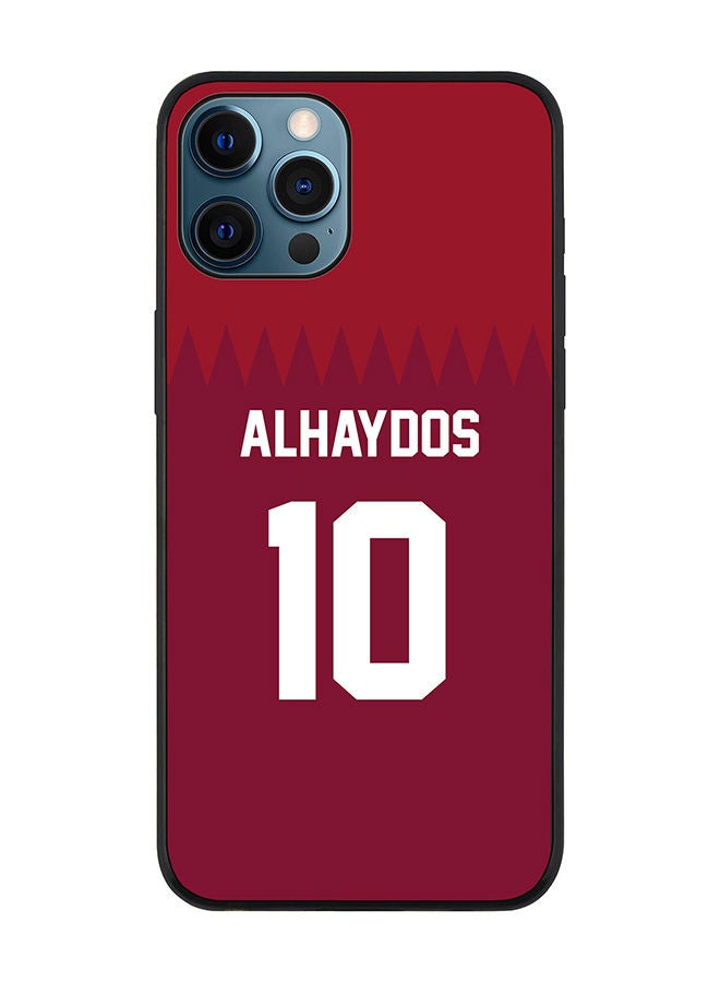 Stylizedd Rugged Black edge case for Apple iPhone 12 Pro Max Slim fit Soft Case Flexible Rubber Edges Anti Drop TPU Gel Thin Cover - Football Team - Qatar Player Name - Alhaydos - Image 1