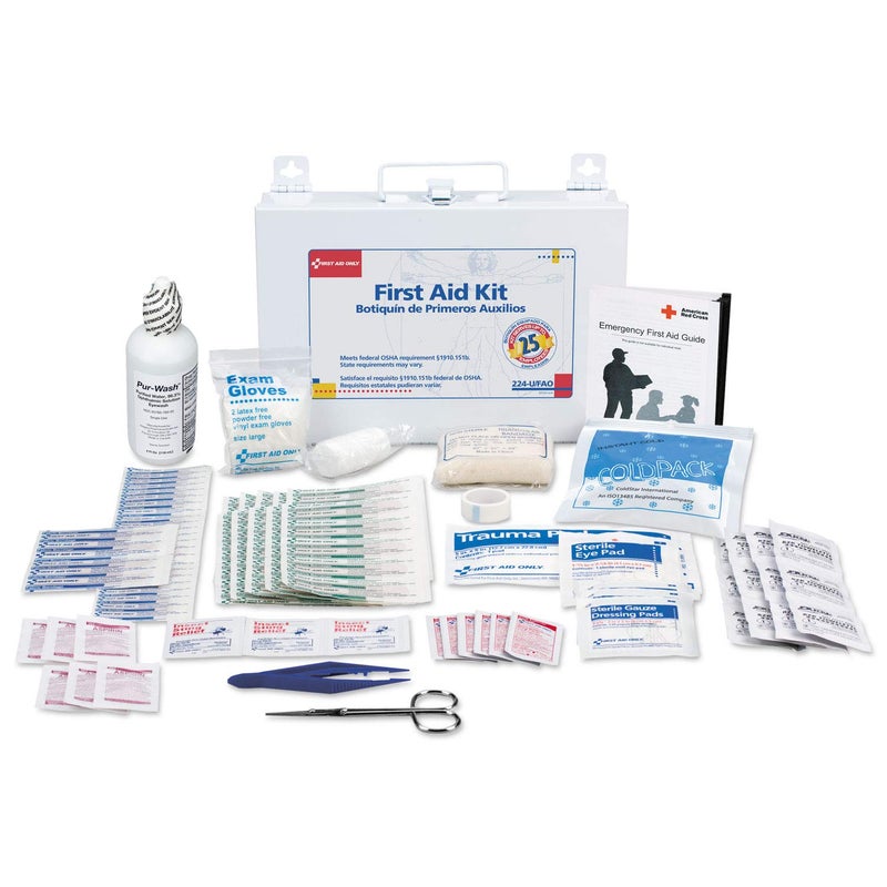 First Aid Only 224UFAO مجموعة الإسعافات الأولية الطارئة لـ 25 شخص لمواقع تجديد المنازل ومركبات البناء 106 قطعة - Image 1