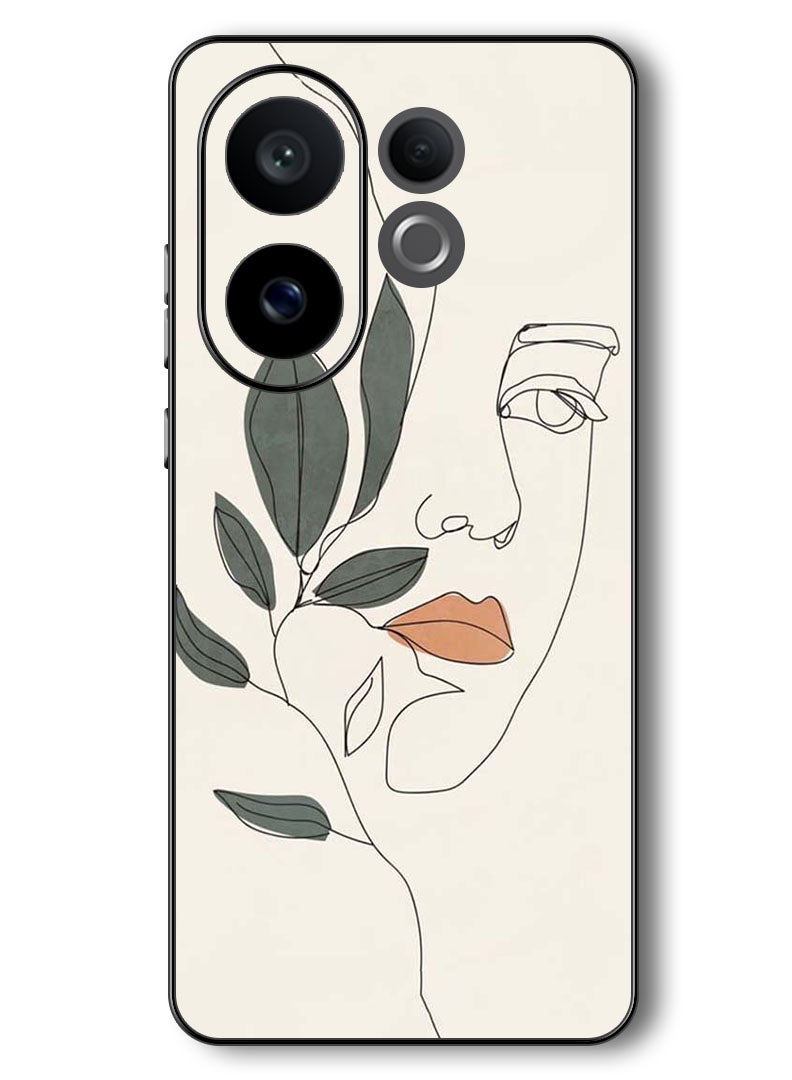 Theodor Case Compatible with Vivo V60 6.77 Inch Protection Shockproof Bumper Cover Girl Art - Image 1