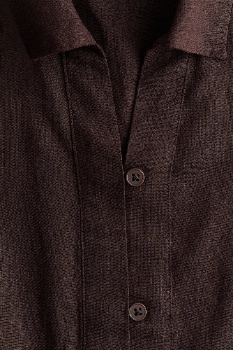 H&M Sleeveless linen-blend shirt