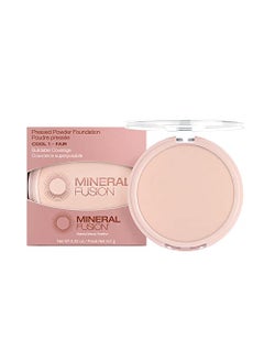 Mineral Fusion Mineral Fusion Pressed Powder Foundation, Cool 1 - Fair Skin w/ Pink/Red Undertones, Age Defying Foundation Makeup with Matte Finish, Talc Free Face Powder, Hypoallergenic, Cruelty-Free, 0.32 Oz 