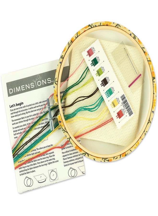 Dimensions 72-76319 Watering Can Counted Cross Stitch Kit for Beginners, 6" D, Multicolor, 5pcs - Image 3