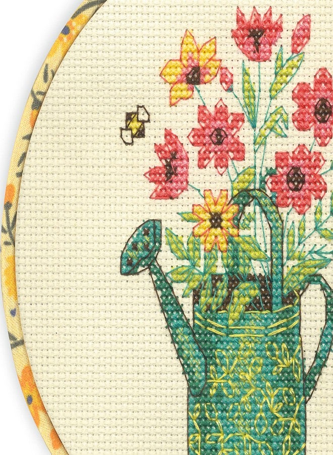Dimensions 72-76319 Watering Can Counted Cross Stitch Kit for Beginners, 6" D, Multicolor, 5pcs - Image 4
