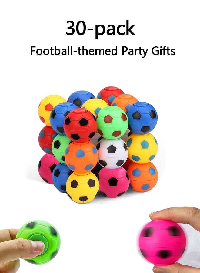 30 قطعة من هدايا حفلات كرة القدم للأطفال من سن 3 إلى 12 عامًا، كرات أصابع كرة قدم دوارة، أكياس هدايا صغيرة لتخفيف التوتر على شكل كرة قدم، هدايا حفلات كرة القدم للأطفال والمراهقين والبالغين - Image 1