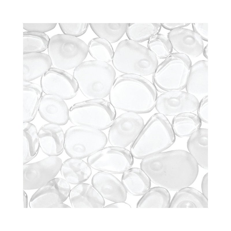 InterDesign iDesign Plastic Suction Cup Non-Slip Bath Mat, The Pebblz Collection - 22â€ x 22â€, Clear - Image 3