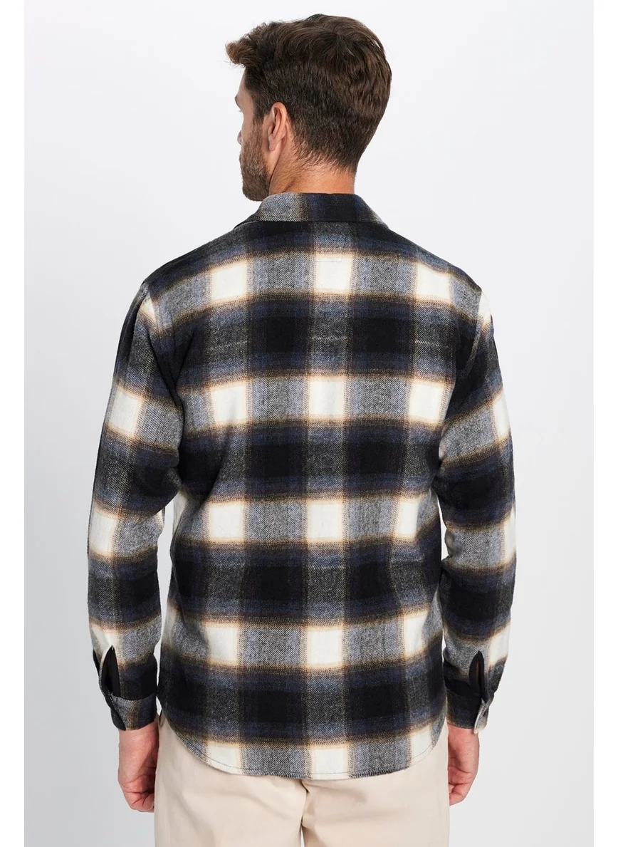 Tudors Men's Classic Fit Regular Cut Lumberjack Single Pocket Winter Shirt