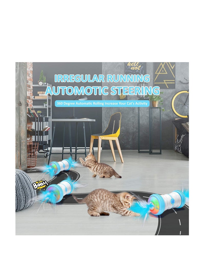 Zikra Cat Toys Interactive for Indoor Cats, Electric Automatic Robotic Cat Toy, Bulit-In Active Program, Replacement Feather, Colorful Light, Catnip, Bells, Fun Motion Toy for Cat Kitten Exercise - Image 2