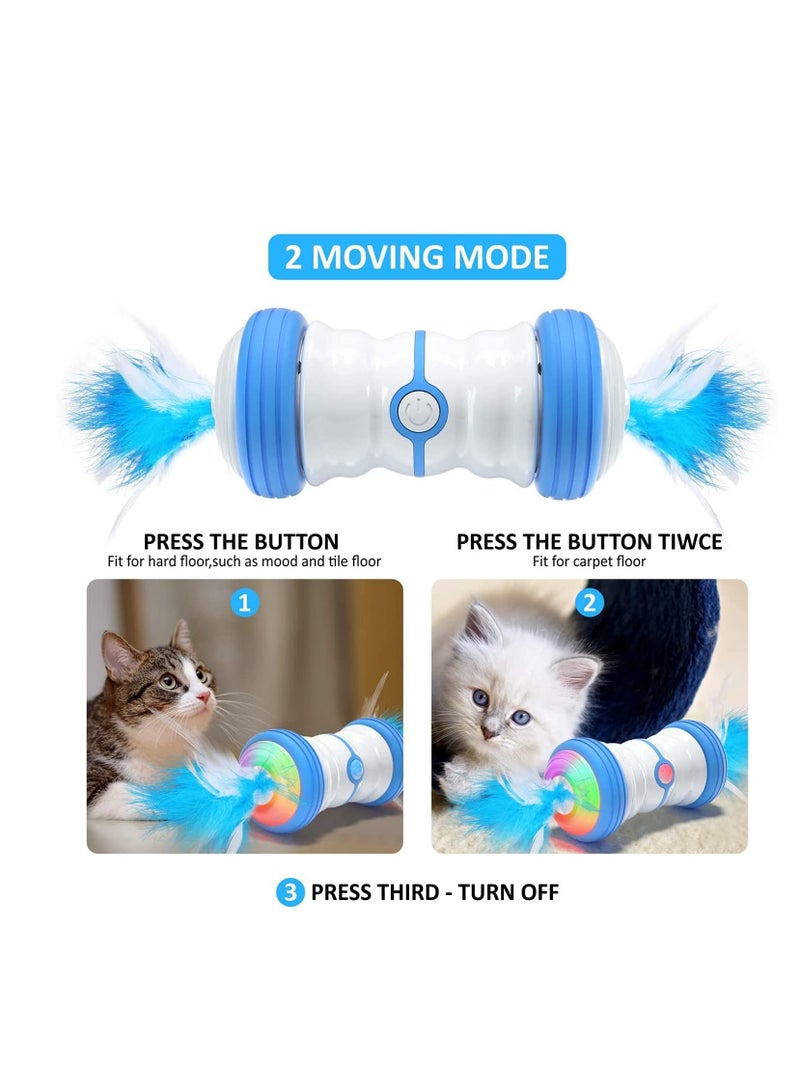 Zikra Cat Toys Interactive for Indoor Cats, Electric Automatic Robotic Cat Toy, Bulit-In Active Program, Replacement Feather, Colorful Light, Catnip, Bells, Fun Motion Toy for Cat Kitten Exercise - Image 4