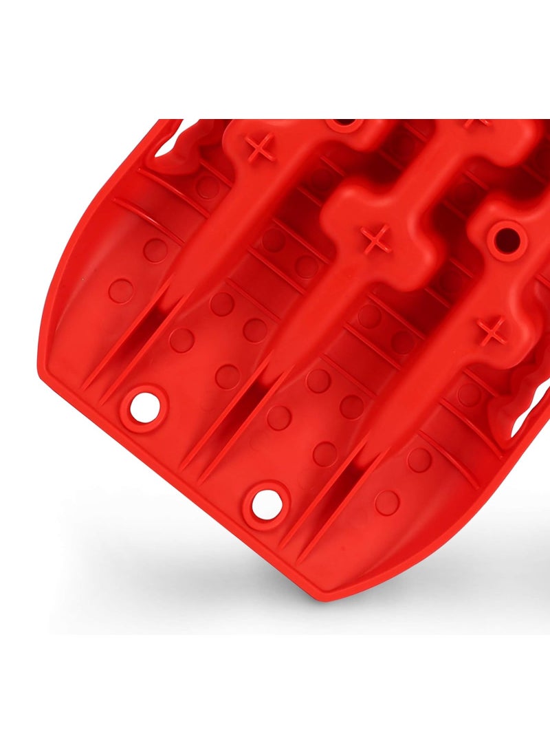 PENG GENERAL - Recovery Traction Tracks Mat for 4x4 Off Road Sand Snow Mud Track Tire Ladder Slim Set of 2 Red - Image 1