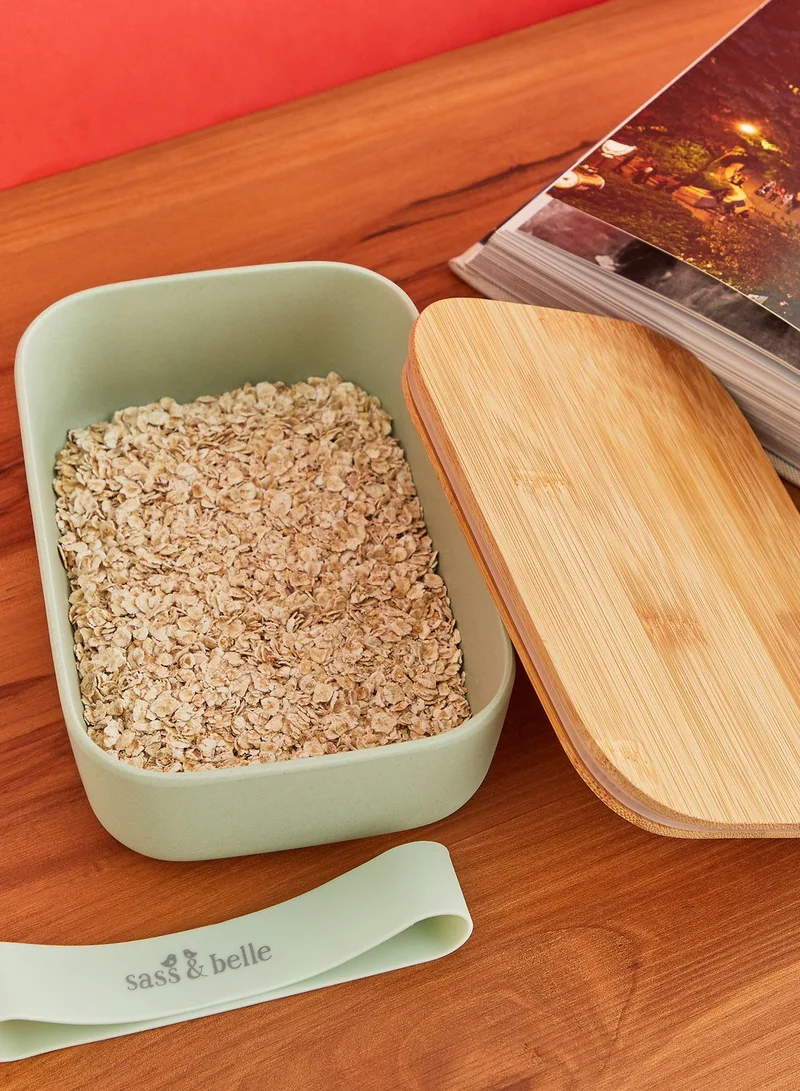 Sass & Belle Teal Bamboo Lunch Box