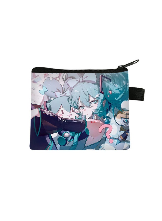 New Hatsune Miku Children's Coin Purse Cute Storage Card Holder Student Portable Mini Bag